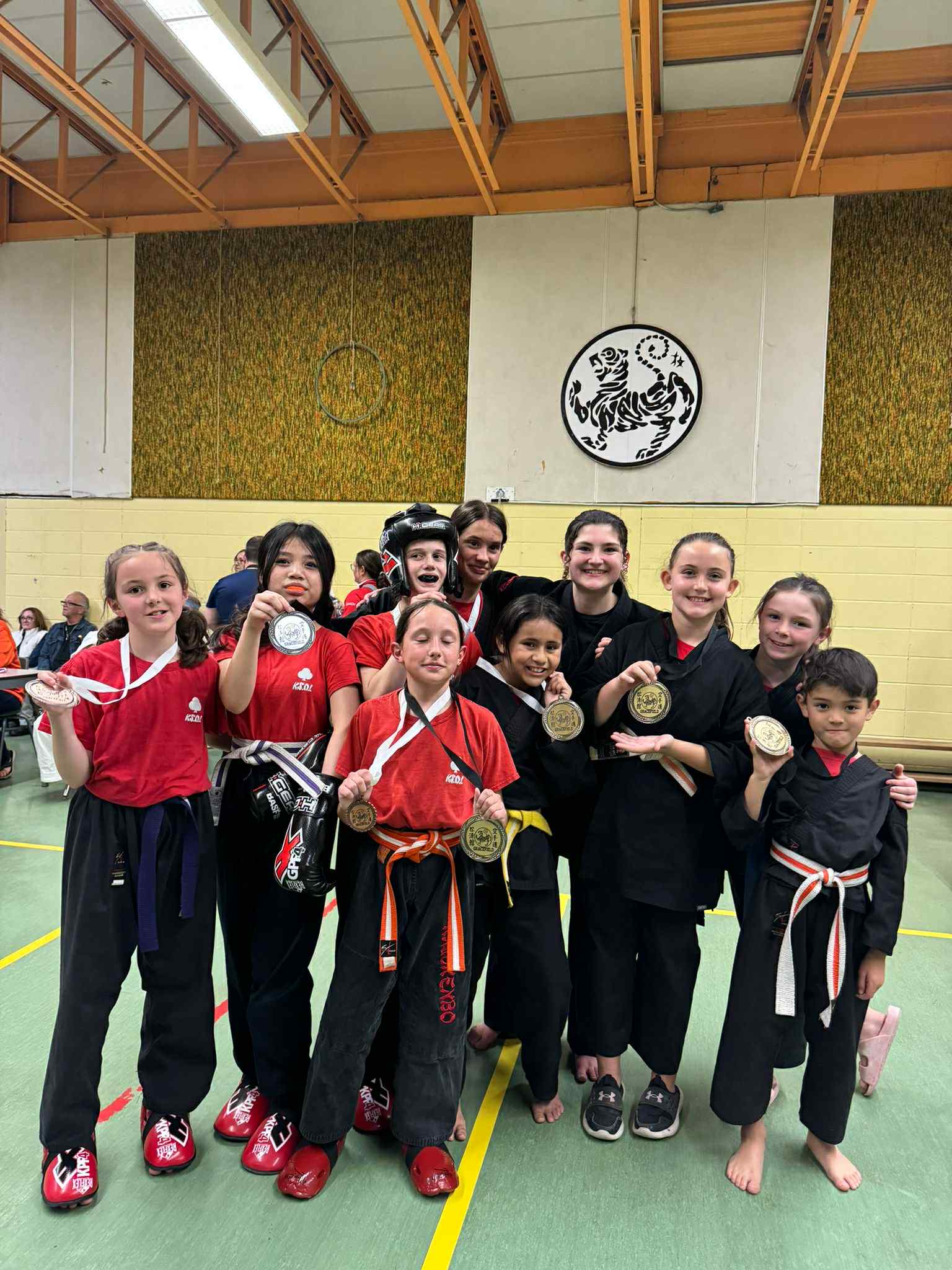 Post test group shot of Embrun Family Karate youth